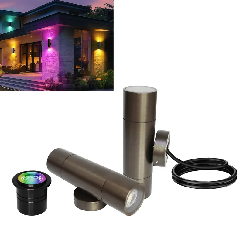 Smart Garden Usa - Langlebige Messing-LED-Außenwandleuchte IP65 Wasserdichtes Design 12W