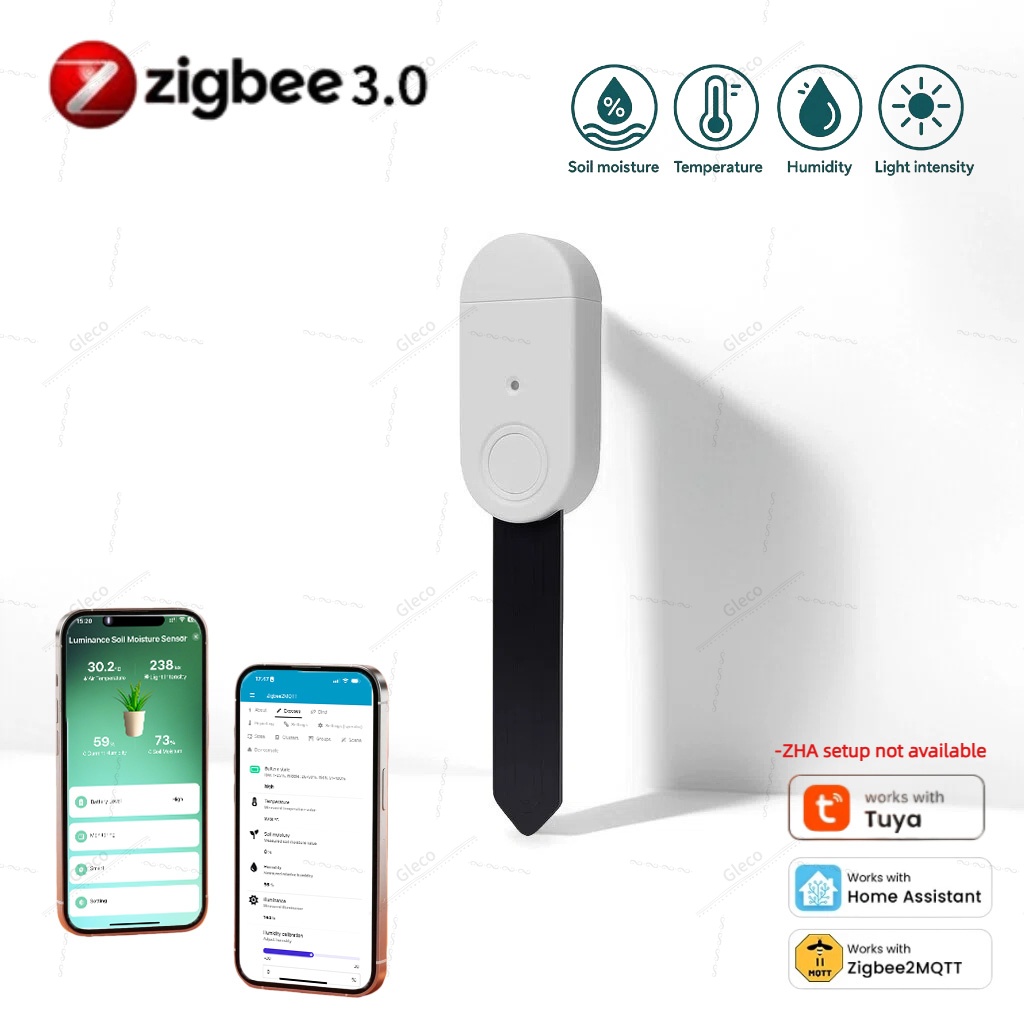 Smart Garden Zigbee - 4-in-1 Zigbee Bodenfeuchtigkeits-, Temperatur- und Luftfeuchtigkeitssensor