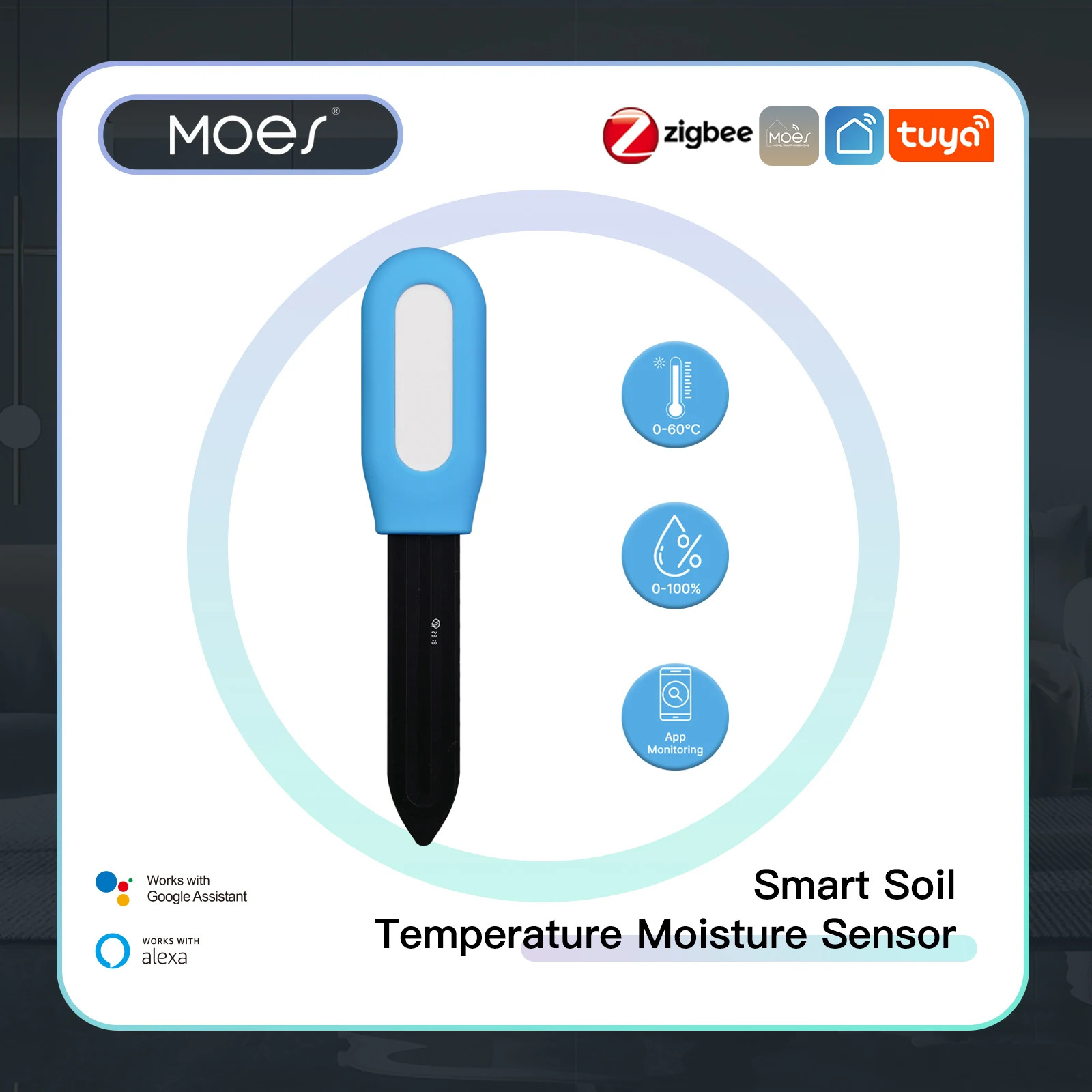 Smart Garden Zigbee - MOES Smart ZigBee Bodentemperaturmesser Feuchtigkeit Feuchtigkeitssensor