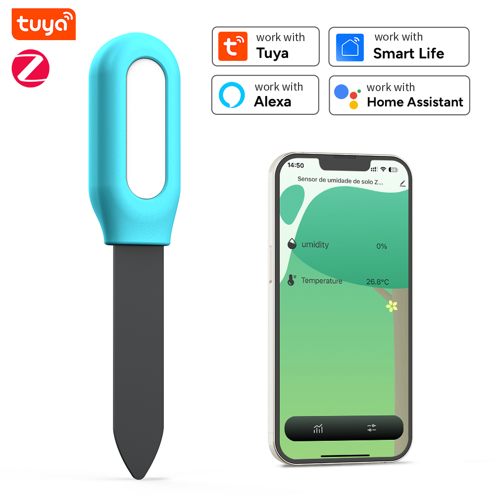 Smart Garden Zigbee - Tuya Zigbee Bodensensor Feuchtigkeit Temperatur Feuchtigkeitsdetektor