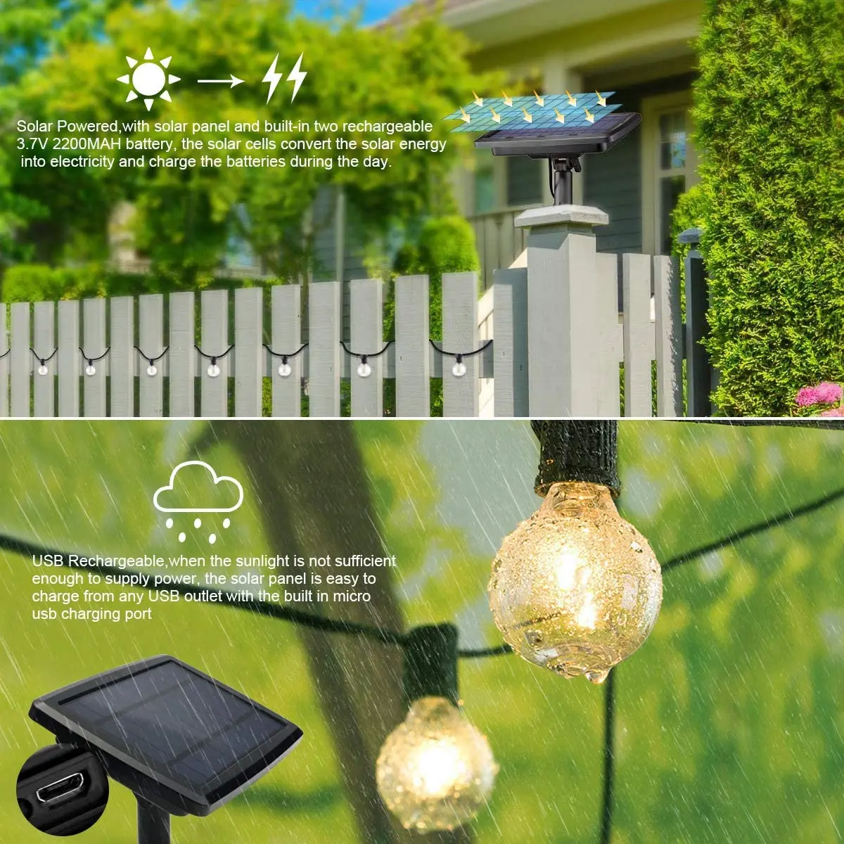 100/50/25ft Solar-LED-Lichterk – Smart Garden Lighting System Bewertung und Preis